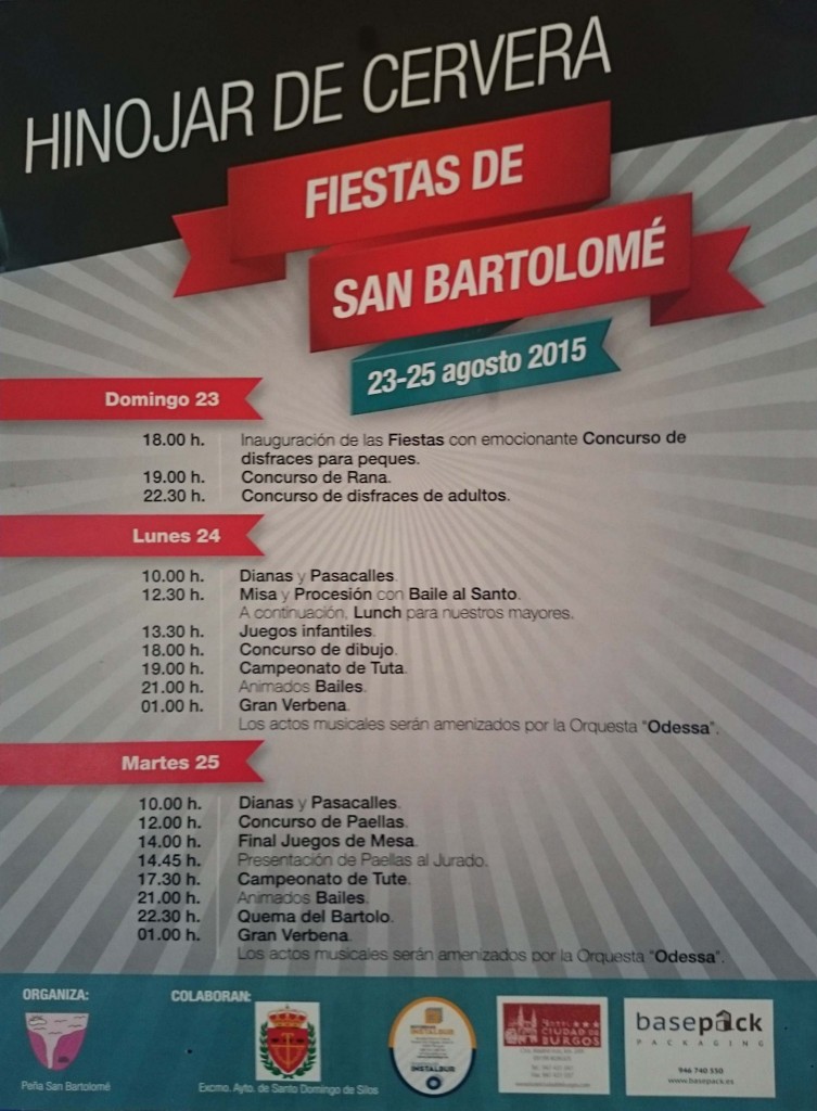 Cartel de fiestas Hinojar de Cervera 2015